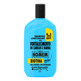 Shampoo Fortal De Cabelos E Barba Homem 2x1 Biotina