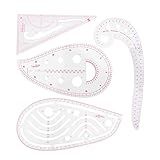 Shanrya 4pcs Réguas De Costura Ferramentas De Costura Conjunto De Réguas De Corte Kit De Réguas De Costura Régua Curva De Costura Para Costura Medição Para Medida De Curva