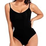 ShaperSwan Modelador Feminino- Body Com Controle De Barriga Com Alças Ajustáveis- Modelador Corporal Sem Costura- Preto- XPP-PP