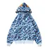 Shark Head Bape Jaqueta Street Casual Sweater De Algodão