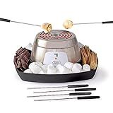 SHARPER IMAGE Máquina Elétrica De S Mores De Mesa Para Ambientes Internos Conjunto De 8 Peças Inclui 6 Espetos E 4 Compartimentos De Porção Fácil Limpeza E Armazenamento Torrador De Marshmallow De Mesa Diversão Em Família Para Crianças E Adultos