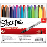 Sharpie Permanent Markers 24 Canetas Coloridas Ponta Fina