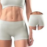 She By Mash Calcinhas Boxer Sem Costura Canelado Microfibra AMNI BIOTECH Feminino Adulto Cinza Claro GG