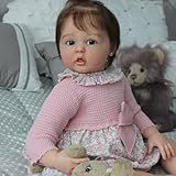 SHENGX Boneca Bebê Reborn 22inch Silicone Realista Menina 1 3kg Meninas LaváVeis De Corpo Inteiro Vem Com Roupas Com AcessóRios Para Mamadeira E Bico 1 Silicone
