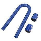 Shenruifa Kit De Mangueira De Radiador De Aço Inoxidável Flexível De 91 Cm Com Braçadeiras De Tarugo Mangueira De água De Refrigeração Do Radiador Flexível -azul-