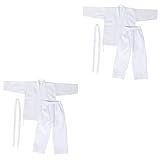 SHERCHPRY 2 Conjuntos Uniforme De Karatê Kimono De Artes Marciais Karate Gi Kimono Infantil Karate Kimono Tradicional Adulto Combinação De Algodão Traje De Negócios Filho Branco