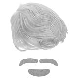 SHERCHPRY Acessórios De De Homem Cinza Sobrancelhas E Barba Idoso Vovô Perucas E Bigode De Halloween Adereço De Cosplay