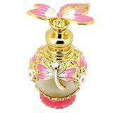 SHERCHPRY Frasco De Perfume De Vidro De Flor Vintage De 15 Ml Frasco De Perfume De Decoração De Cristal Recarregável Frasco De Perfume De Liga E Vidro Borboleta 2