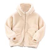 Sherp Jaqueta Forrada Infantil Meninos Meninas Manga Longa Inverno Cor Sólida Lã Meninas Falso Denim Bege 13 14 Anos