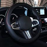 SHIAWASENA Capa De Volante De Carro Couro Ajuste Universal De 38 Cm Antiderrapante E Sem Odor Preto 