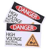 SHINEOFI 2 Perigos Sinal Alta Para Uso Interno Ou Externo Perigo Choque Elétrico Pessoal Adesivos Sinais Adesivos Duráveis   Uso Construção 30   20Cm