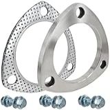 SHINTONES 3 Polegadas 3 Parafusos Flange De Escape E Gaxeta Conjunto De Conexão De Flange De Escape De Aço Inoxidável Com Parafusos E Porcas De Flange 76 Mm 