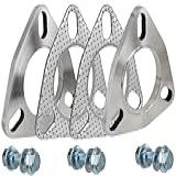 SHINTONES Flange E Junta De Escape De 3 Parafusos De 2 0 Polegadas Conjunto De Conexão De Flange De Escape De Aço Inoxidável Com Parafusos E Porcas De Flange 51 Mm 