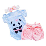 Short Bebê Menina Conjunto 100 Algodão