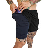 Short Bermuda Dryfit 2 Em 1 Academia Treino Corrida C Bolso