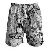 Short Bermuda Praia Ahegao Anime Hentai Ecchi