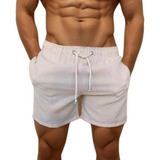 Short Bermuda Praia Linho Mauricinho Masculino Verão
