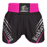 Short Calção Kickboxing Glory Preto rosa Treino