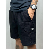 Short Cargo Masculino Elastano Com 2 Bolsos Lateral High