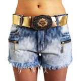 Short Com Cinto Dourado Lança Perfume