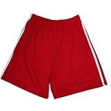 Short Com Listra Calção Futebol Academia Ciclismo Bike Corrida Ginasticas BR Alfa P Regular Regular Vermelho Listra Branca 