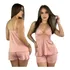 Short Doll Amamentação Pijama Poliamida Renda Maternidade