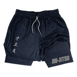 Short Dry fit Compressão 2 Em 1 Martial Arts Jiu Jitsu