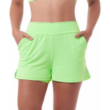Short Duplo Com Bolso Fitness Feminino Academia Malhar Snd