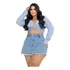 Short E Saia Plus Size Cintura Alta  Barra Desfiada