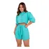 Short Feminino Cintura Alta Conjunto Blusa Moda Luxo