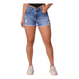 Short Feminino Cintura Alta Jeans Premium