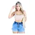 Short Feminino Destroyed Jeans Lycra: Detalhes Destroyed