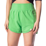 Short Feminino Over Surf Boxer Moletom Verde