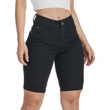 Short Jeans Feminina Preto