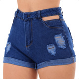 Short Jeans Feminino Cintura Alta Levanta