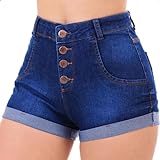 Short Jeans Feminino Cintura Alta Shorts