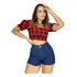 Short Jeans Feminino Com Lycra Cintura Alta Empina Bumbum