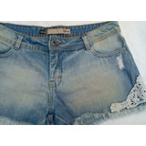 Short Jeans Feminino Hering Com Detalhes Tam 42