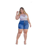 Short Jeans Feminino Plus Size Cintura