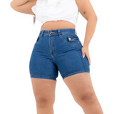 Short Jeans Feminino Plus Size Detalhado