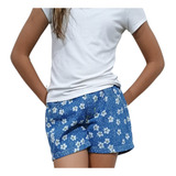 Short Jeans Florido Moda Infantil Feminina