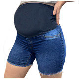 Short Jeans Gestante Bermuda De Grávida Maternidade Flexivel