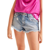 Short Jeans Lança Perfume Confort Low Av23 Azul Feminino