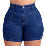 Short Jeans Plus Size Com Lycra Levanta Bumbum Cintura Alta