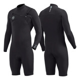 Short John Vissla Seven Seas 2 2 Chest Zip Manga Longa Black