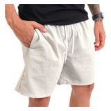 Short Masculino Bermuda De Linho Cru Slim Premium Reveillon