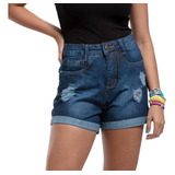 Short Mom Jeans Feminino Cintura Alta Vários Modelos