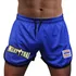 Short Muay Thai Calção Azul Dry Fit Patch Bordado Unissex