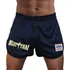 Short Muay Thai Calção Azul Escuro Dry Fit Patch Bordado