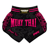 Short Muaythai Dragon Thai Rosa Unissex Calçao Bermuda Curto